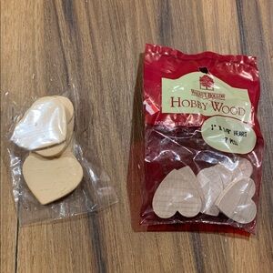 Vintage Wooden 1” crafting hearts of wood for making decor, cards, etc